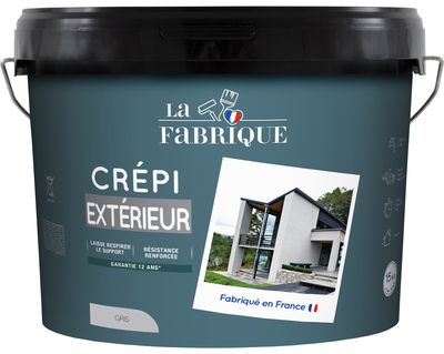 Crépi extérieur gris 15 kg LA FABRIQUE