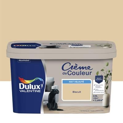 Peinture Crème De Couleur  Mat Biscuit 2,5 L - DULUX VALENTINE