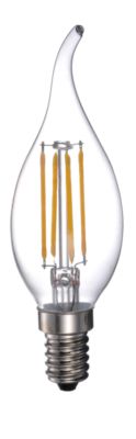 Ampoule LED flamme filament coup de vent E14 4 W = 470 lumens blanc chaud FOX LIGHT