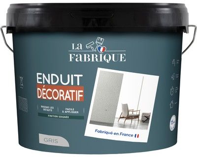 Enduit décoratif grain fin gris 15 kg - LA FABRIQUE