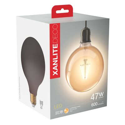 Ampoule LED GLOBE E27 ambrée 600 lumens Blanc chaud XANLITE