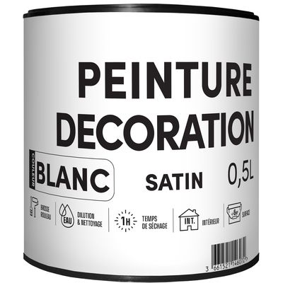 Peinture acrylique Satin Blanc 0.5 L TDP