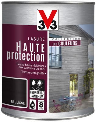 Lasure bois Haute Protection intérieure extérieure couleur réglisse 1 l V33