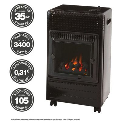 Poêle à gaz infrableu EKTOR FIRE 3400 W FAVEX