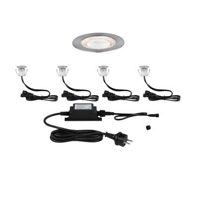 Spot encastrable extérieur LED blanc chaud IP67 4x0,6W 4x40 lumens 12V Kit de démarrage  - Link+Light PAULMANN