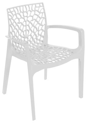 Fauteuil de jardin Gruvyer en résine blanc GRANDSOLEIL