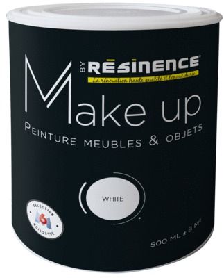 Peinture de rénovation meubles et boiseries blanc 500 ml MAKE UP by RESINENCE