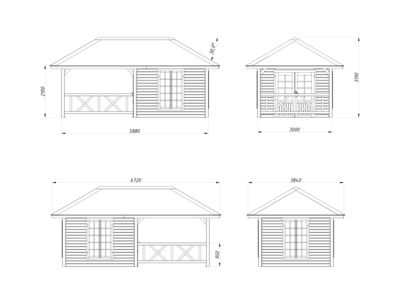 Abri de jardin Bianca SET 7 Bois naturel 16,6 m2 PALMAKO