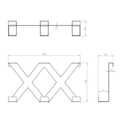 Patère zigzag blanc porte 3 têtes CIME