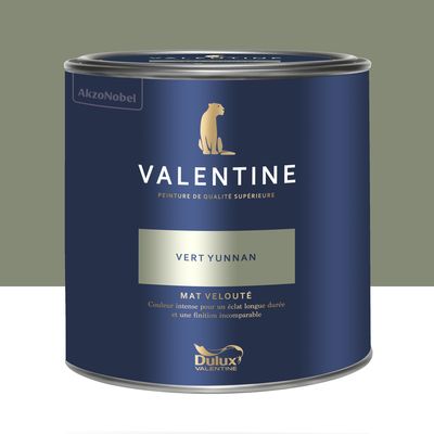 Peinture Valentine Mat Velouté Vert Yunnan 2 L - DULUX VALENTINE