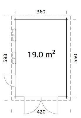 Garage bois Bois Naturel  Rasmus 19m2 PALMAKO