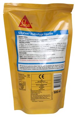 Hydrofuge liquide SikaCem dose 500 ml pour 35 kg de ciment - SIKA