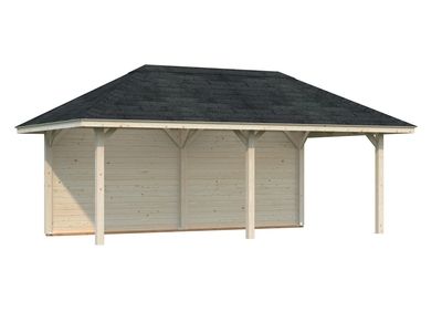 Abri de jardin Bianca SET 1 Bois naturel 16,6 m2 Livraison incluse domicilePALMAKO