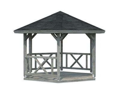 Kiosque bois Gris Betty 9,9m2 PALMAKO Livraison incluse domicile