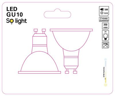 Lot de 2 ampoules spot LED GU10 5W = 350 lumens blanc chaud - COREP