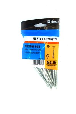 Tirefond Kovervit TH 6.5 x 120 mm par 12 MUSTAD