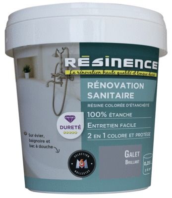 Résine de Rénovation pour sanitaire galet brillant 250 ml RESINENCE