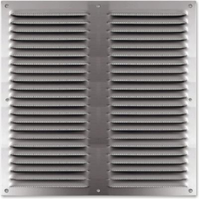 Grille d'aération carrée à persiennes en aluminium anodisé avec moustiquaire L 250 mm x 250 mm AUTOG