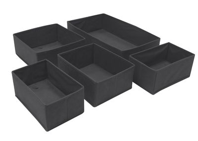 Paniers organisateurs pliables gris lot de 5 BOX & BEYOND