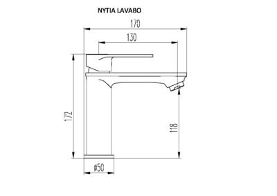 Mitigeur lavabo hauteur médium gun métal Nytia EUROSANIT