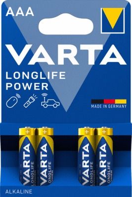 Piles alcalines LR03 (AAA) par 4 VARTA