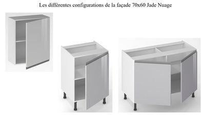 Porte pour meuble de cuisine Jade nuage 70 x 60 cm OFITRES