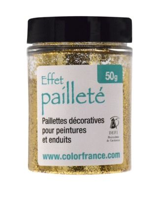 Paillettes dorées pour peinture et enduit 50 gr COLOR FRANCE