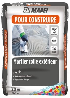 Mortier colle extérieure Blanc 25kg MAPEI