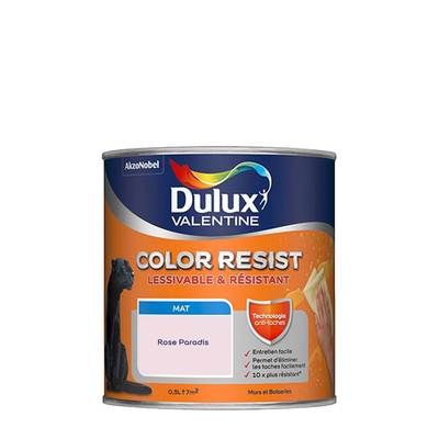 Peinture Color Resist murs et boiseries Rose Paradis mat 500 ml - DULUX VALENTINE