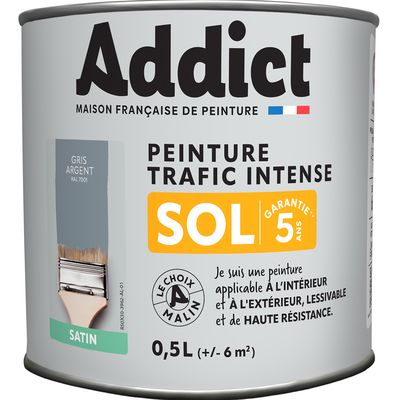 Peinture SOL Satin gris argent Ral 7001 0.5L ADDICT