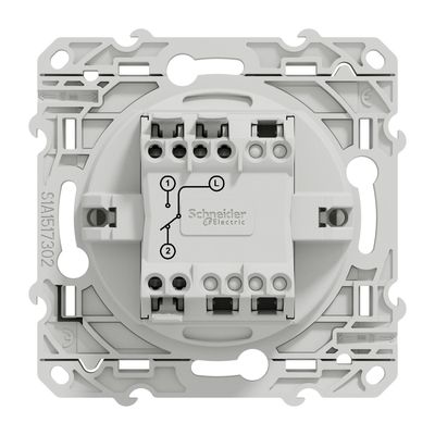 Interrupteur ou va-et-vient lumineux blanc Odace SCHNEIDER ELECTRIC