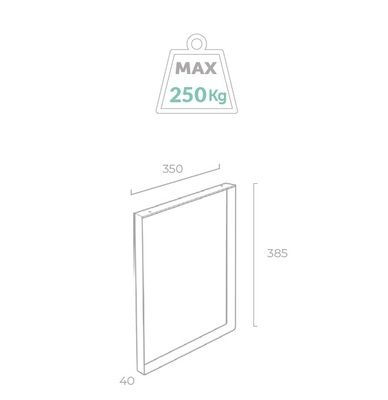 Pied de table 40 x 385 x 350 mm métal noir REI