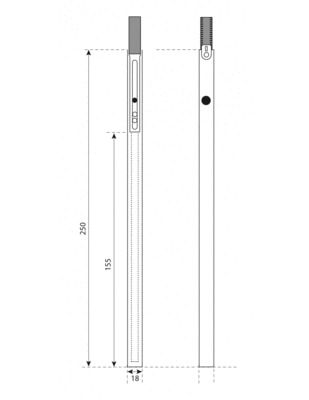 Rallonge supplémentaire de 25 cm pour serrure à encastrer Decena et Trimatic