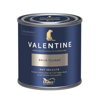 Peinture Valentine Mat Velouté Brun Tourbé 0,125 L - DULUX VALENTINE