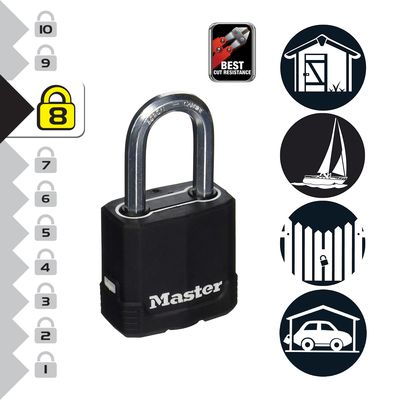 Cadenas à clés largeur 49 mm en plastique Excell® haute sécurité MASTER LOCK