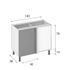 Caisson cuisine bas angle blanc L 100 x H 70 x P 56 cm OFITRES