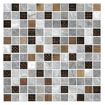 Mosaïque murale carrés format mini Malla Bamboo crème 30 x 30 cm DISTRIMAT