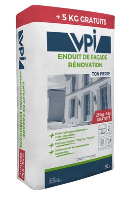 Enduit de façade rénovation ton pierre 25 kg + 5KG VPI 