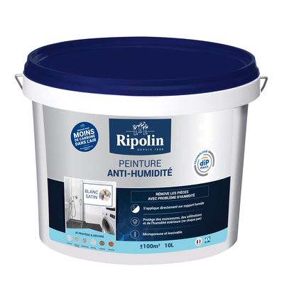 Peinture anti-humidité blanc satin 10 l by DIP ETANCH - RIPOLIN