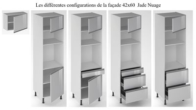 Porte pour meuble hotte de cuisine Jade nuage 42 x 60 cm OFITRES