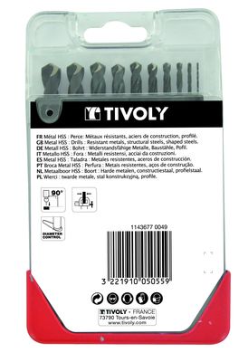 Forets à métaux HSS diamètre 1 à 10 mm par 10 TIVOLY