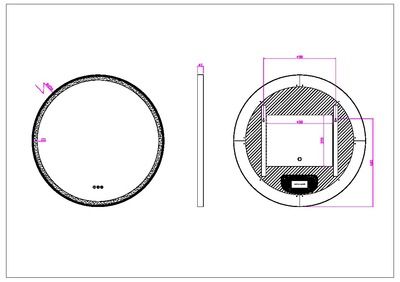 Miroir rond en bois lumineux D.90 cm Swann Wood MP GLASS