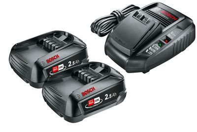 Batteries 18 V 2,5 Ah par 2 avec chargeur AL1830CV BOSCH