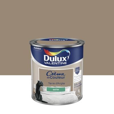 Peinture crème de couleur Dulux Valentine satin terre argile 0,5L