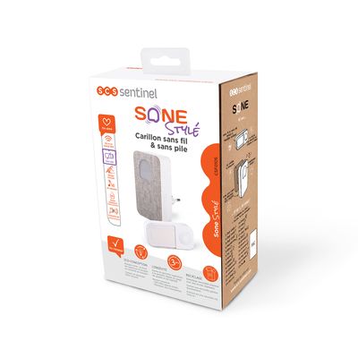 Sonnette à brancher avec bouton autonome 150m tissu Sone Stylé - SCS SENTINEL