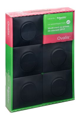 5 interrupteurs va-et-vient anthracite - Ovalis SCHNEIDER ELECTRIC