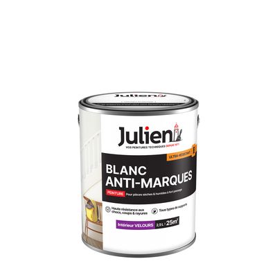 Peinture acrylique anti-marque blanc velours 2,5 l - JULIEN