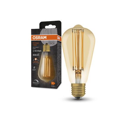 Ampoule LED Forme ST64 E27 Ambrée variable 8,8W=806 lumens Blanc chaud OSRAM