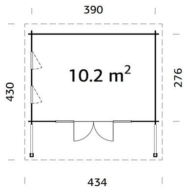 Studio  Bois Naturel  Caroline 10,2m2 PALMAKO