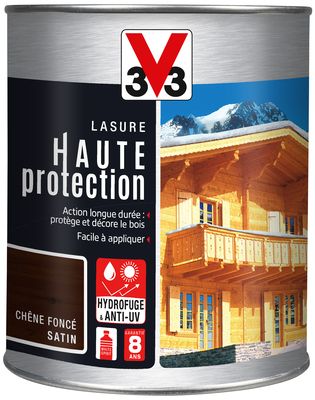 Lasure bois Haute Protection extérieur chêne foncé 1 l V33